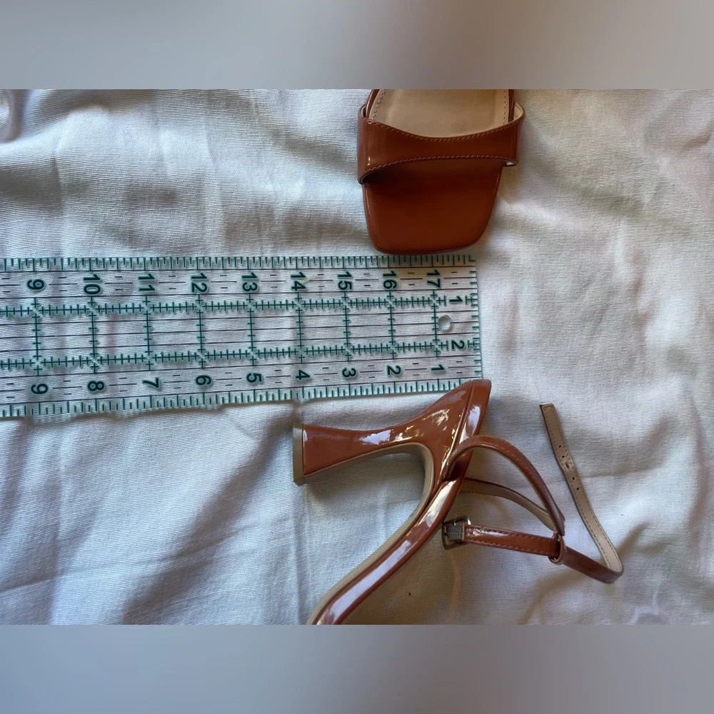 Steve Madden Glossy Brown Strappy Heels - Picture 9 of 9